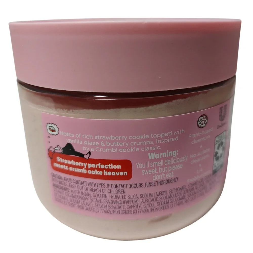 New Dove X Crumbl Strawberry Crumb Cake‎ Exfoliating Body Scrub Pink 15oz